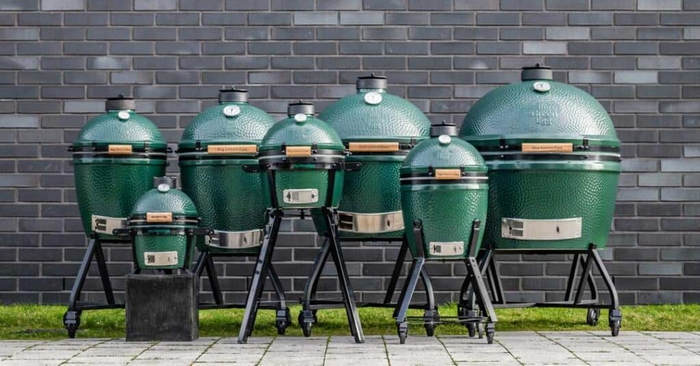 Premium green ceramic BBQ grills lineup for outdoor grilling enthusiasts, featuring advanced wireless thermometers.