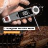 Wireless digital meat thermometer with 270° rotating probe for precise grilling.