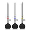 Stainless steel grilling probes with color-coded indicators for precise temperature monitoring.