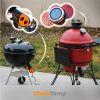 Wireless barbecue thermometer attached to grills for precise temperature monitoring.