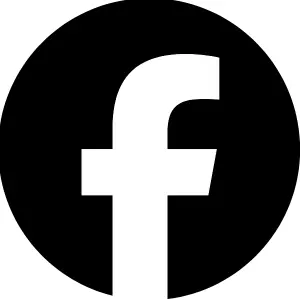 Facebook logo icon on black background for social media branding.