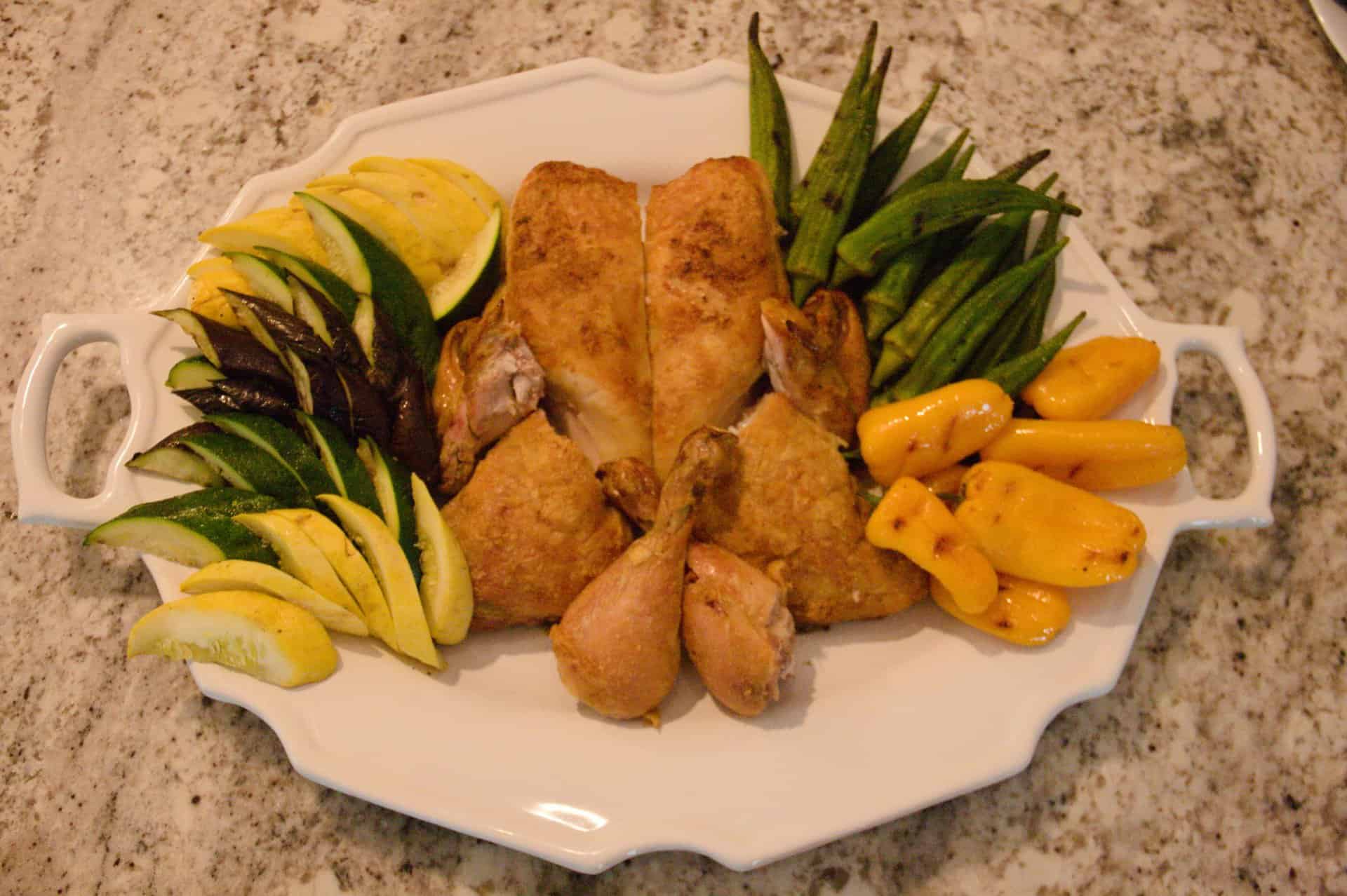 Chicken on platter