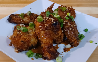 Smoked Crispy Honey Garlic Sesame Chicken