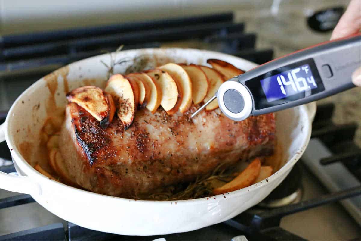 Roasted Apple Pork Loin with Honey and Rosemary ChefsTemp