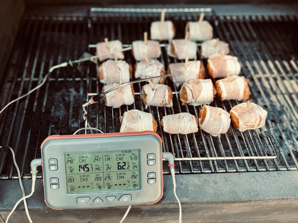 Gooey and Smokey Bacon Wrapped Meatballs