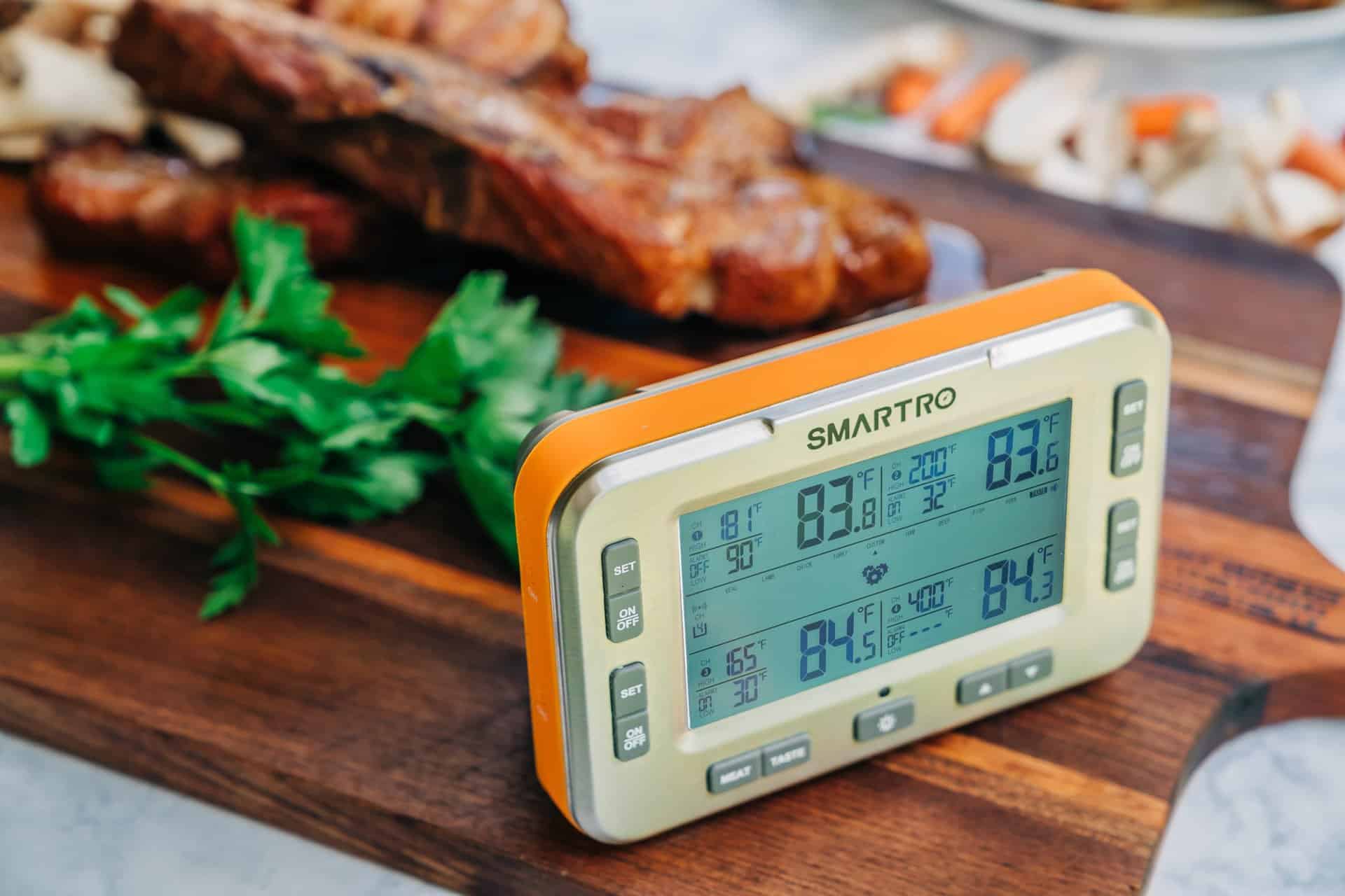 SMARTRO X50 Digital Wireless Meat Thermometer 4 Probes, 500ft Food Temp  Monitoring Range for BBQ Grilling Smoker & Kitchen Cooking with Smart Alarm