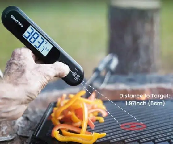 An infrared thermometer is an ideal tool in cooking and for measuring food temperature 
