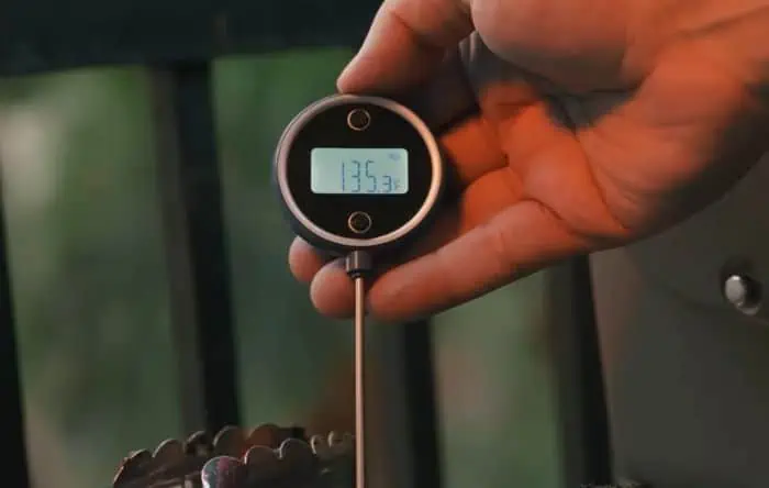 A digital thermometer is an ideal choice for checking the temperature of the steak. 
