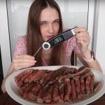 A home cook using the Chefstemp thermometer A home cook using the Chefstemp thermometer