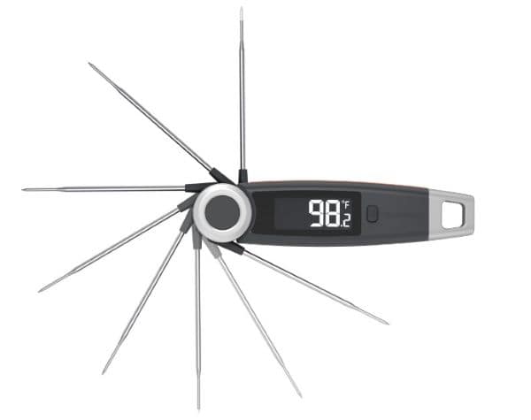 intant-read-meat-thermometer Instant-read thermometers often come with plastic bodies.