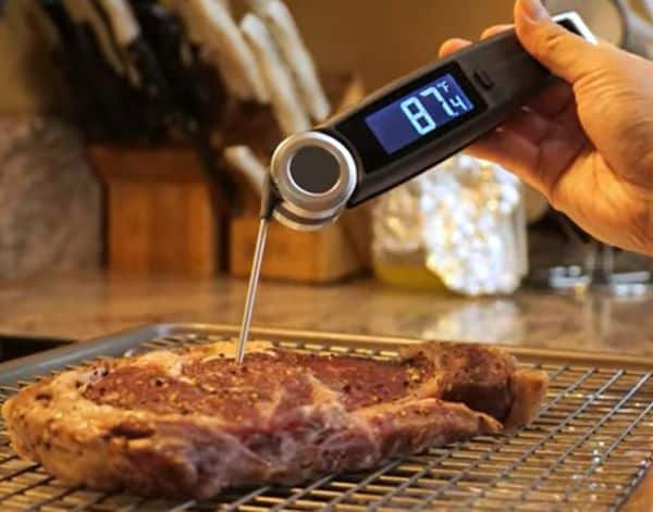 Flamen Instant Read Digital Meat Thermometer (Orange)