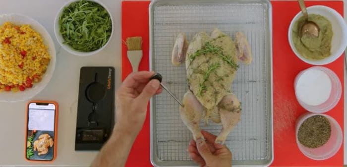 How to properly use a food thermometer.