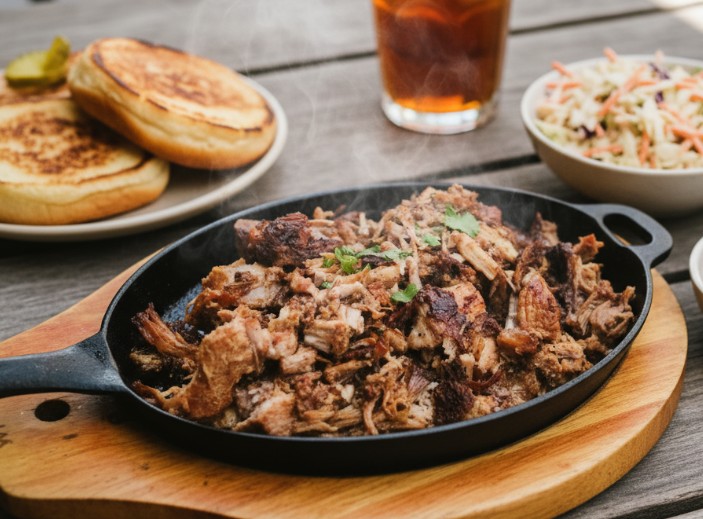 Sizzling Pulled Pork Skillet, Southern Comfort