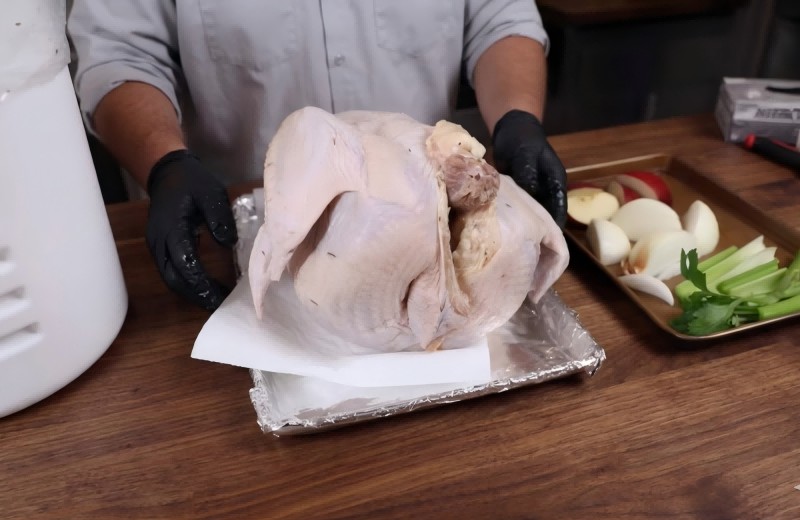 Trussing, Seasoning, and Thermometer Setup