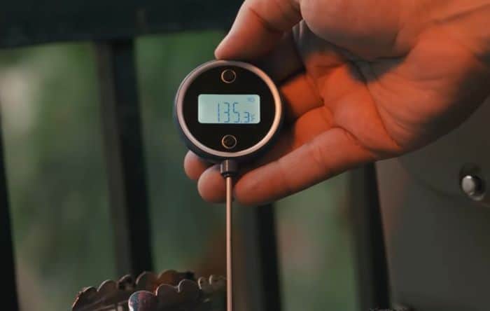A digital thermometer is an ideal choice for checking the temperature of the steak.