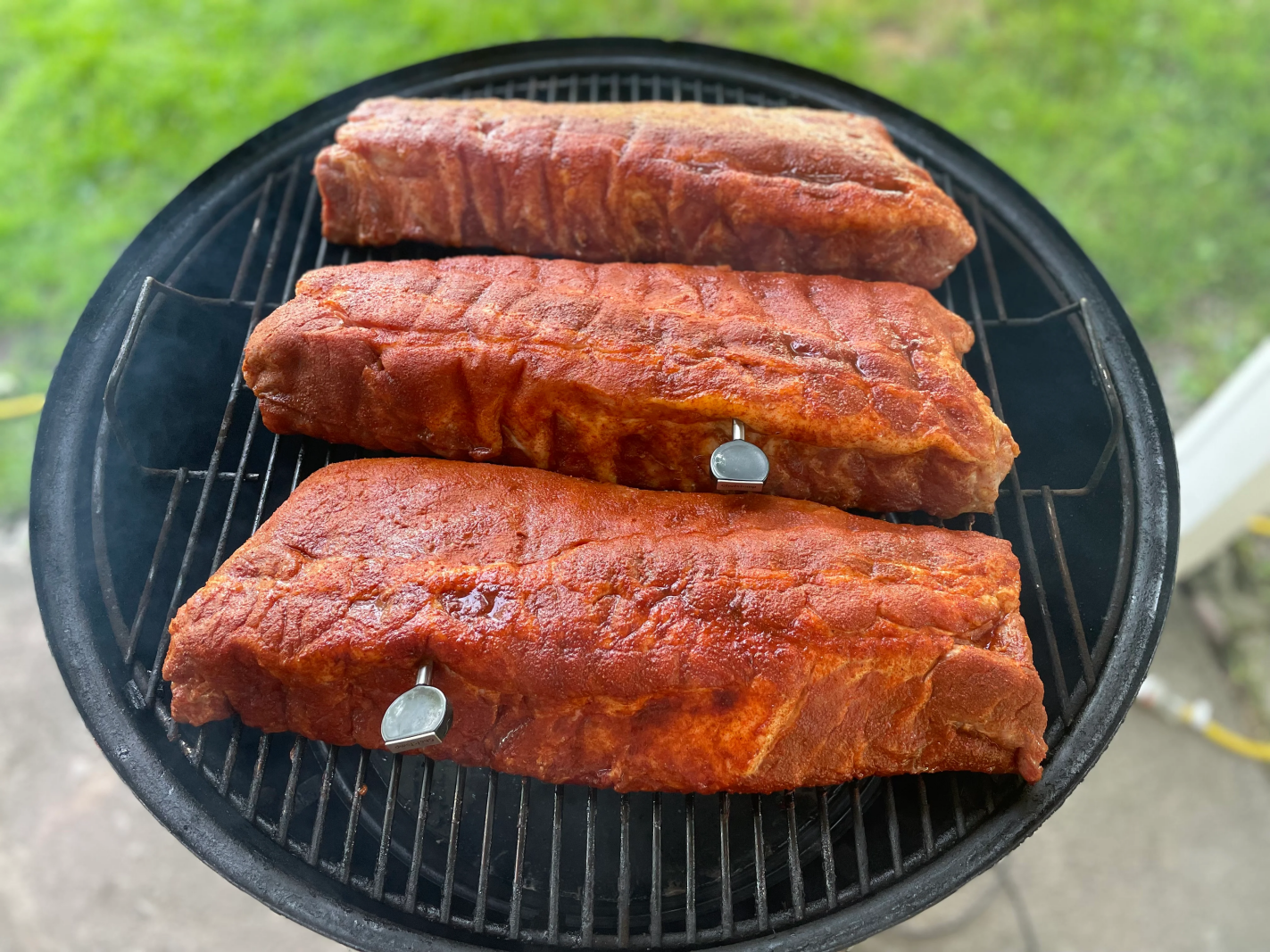 Ribs on Smoker with ChefsTemp Probes