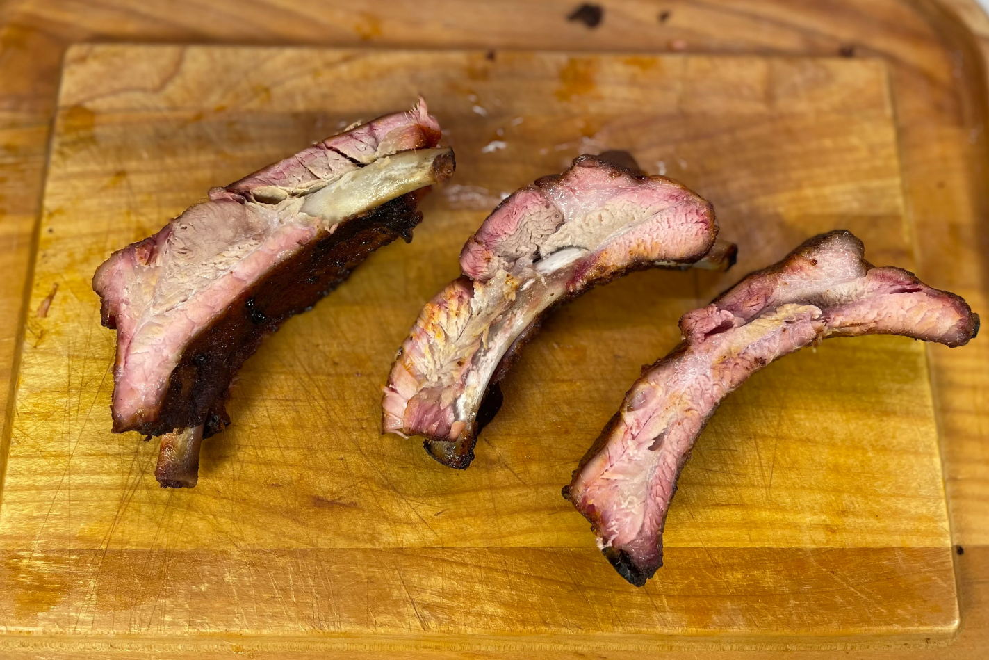 Three Sliced Ribs Side by Side
