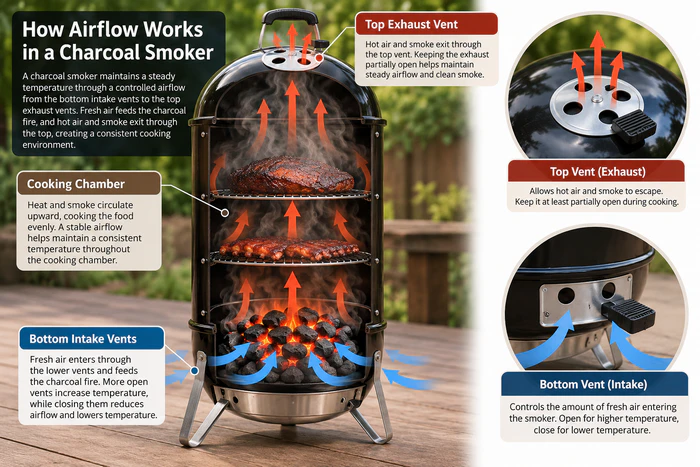 Charcoal Smoker Airflow Explained